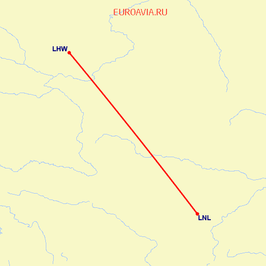 перелет Ланчжоу — Луннань на карте