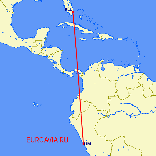 перелет Лима — Форт Лодердейл  на карте