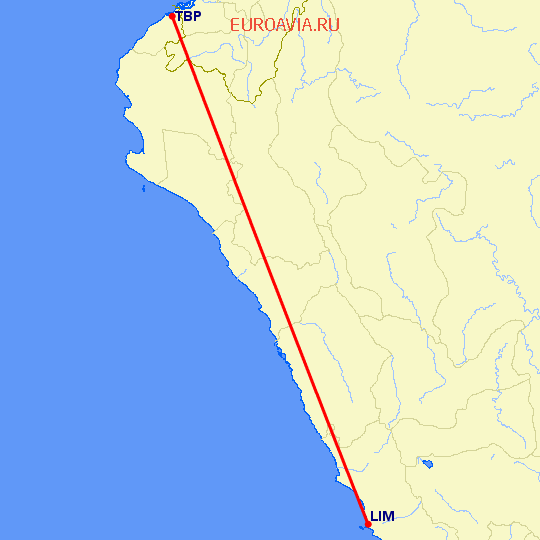 перелет Лима — Тумбес на карте