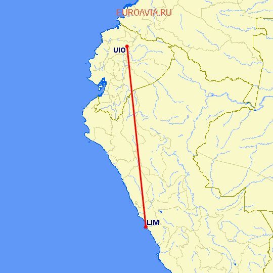 перелет Лима — Кито на карте