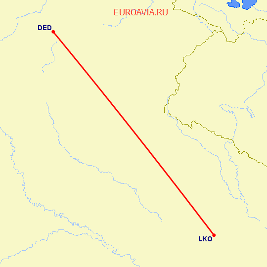 перелет Лакнау — Дера Дун на карте