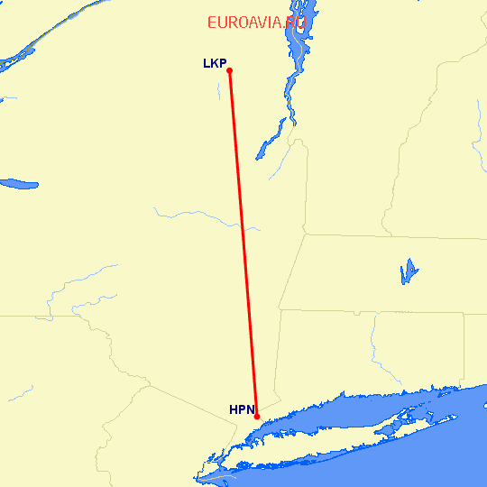 перелет Лейк Плесид — White Plains на карте