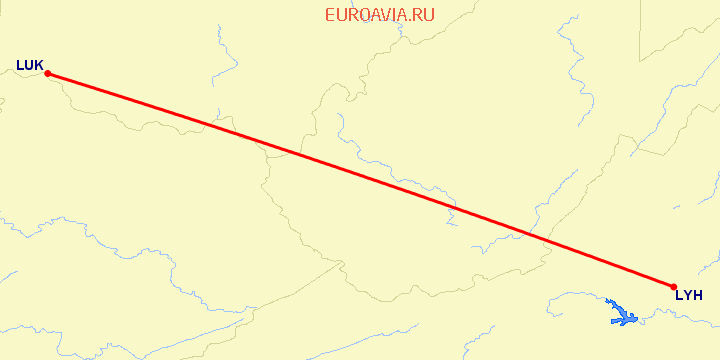 перелет Цинциннати — Линчбург на карте