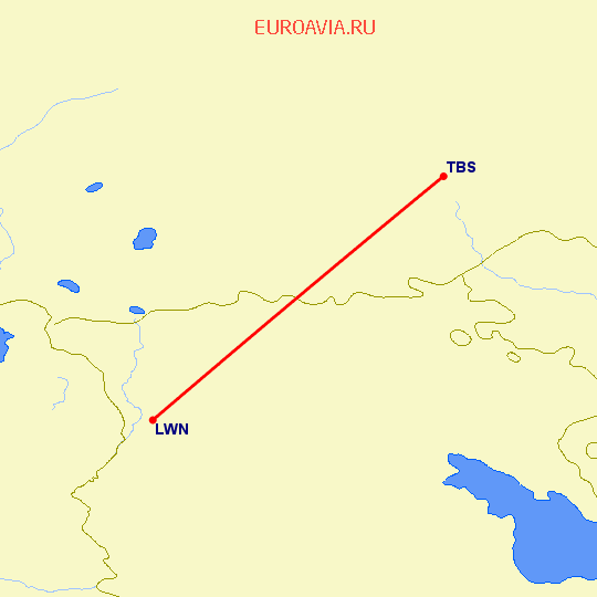 перелет Гюмри — Тбилиси на карте