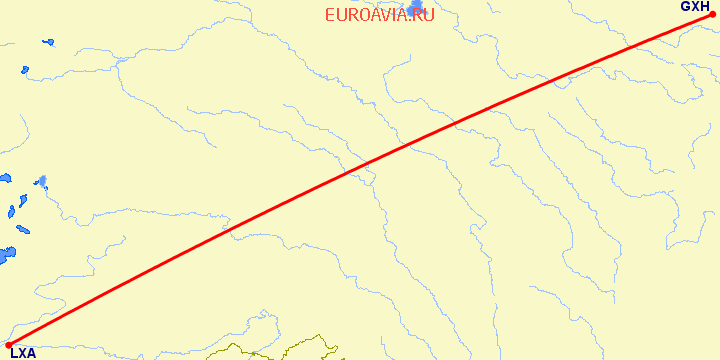 перелет Gonggar — Милденхолл на карте