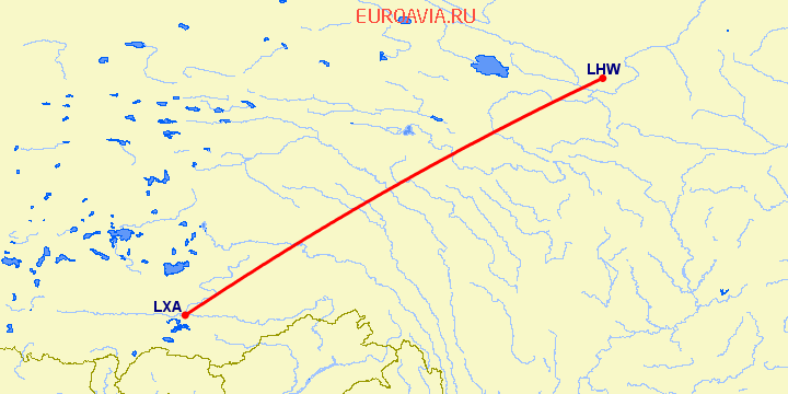 перелет Gonggar — Ланчжоу на карте