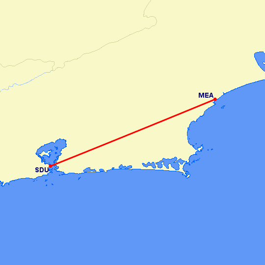 перелет Macae — Рио Де Жанейро на карте
