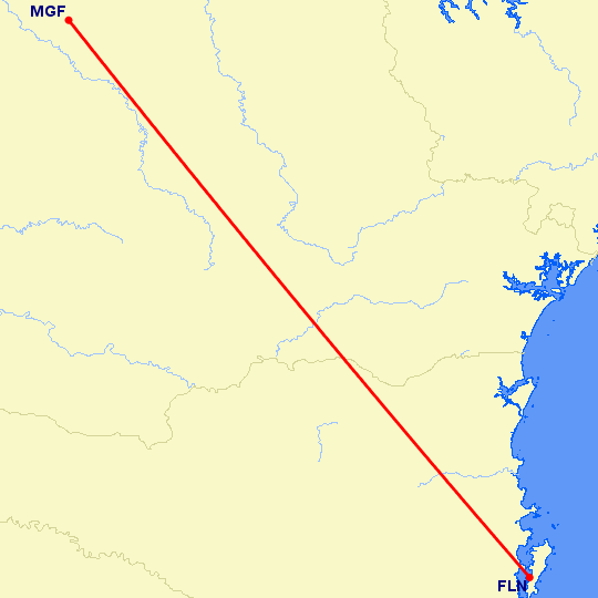 перелет Маринга — Флорианополис на карте