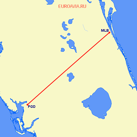 перелет Мельбурн — Пунта Горда на карте