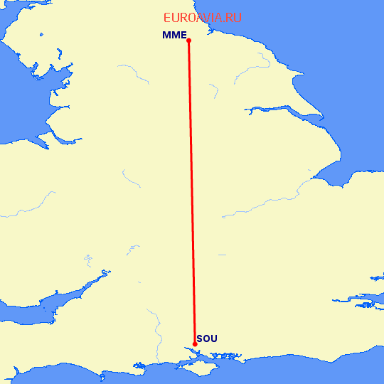 перелет Тиссайд — Eastleigh near Southampton на карте