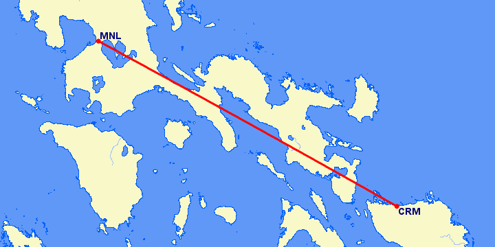 перелет Манила — Катарман на карте