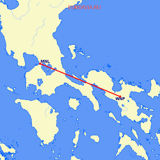 перелет Манила — Нага на карте