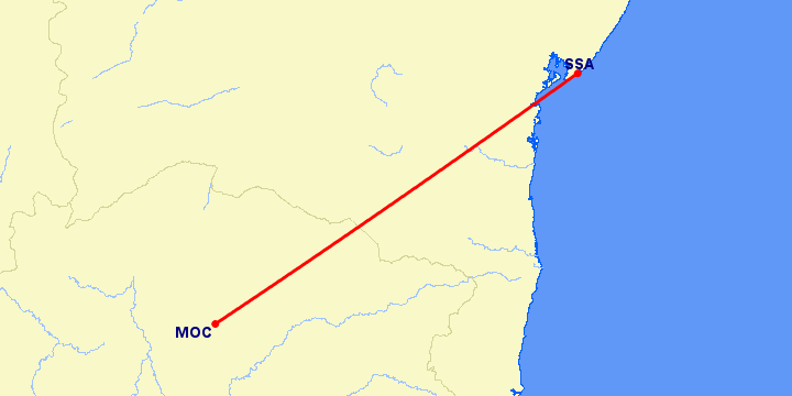 перелет Montes Claros — Сальвадор на карте