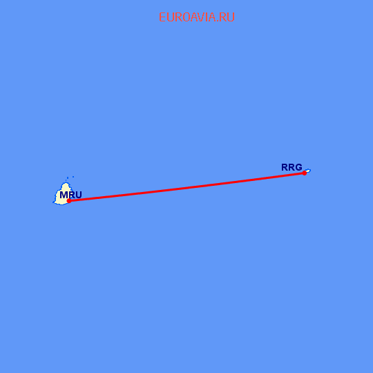 перелет Порт Луис — Rodrigues Is на карте