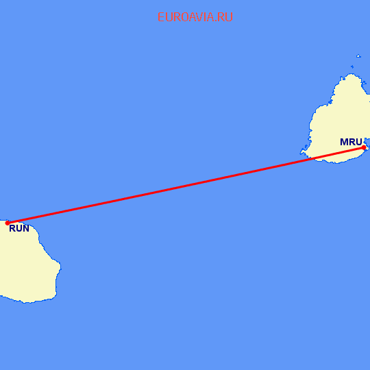 перелет Порт Луис — St Denis de la Reunion на карте