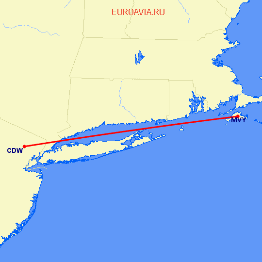 перелет Мартас-Винъярд — Caldwell, NJ на карте