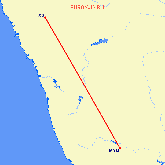 перелет Майсор — Белгаум на карте