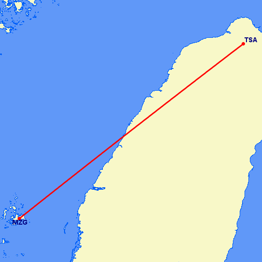 перелет Макунг — Taipei на карте