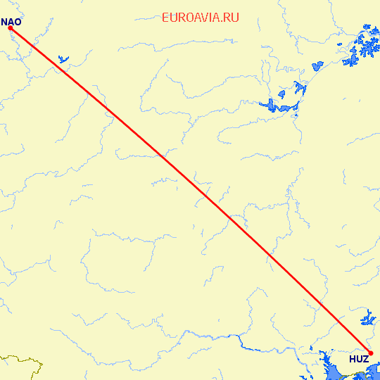 перелет Наньчон — Хуэйчжоу на карте