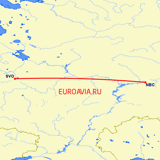 перелет Набережные Челны — Москва на карте