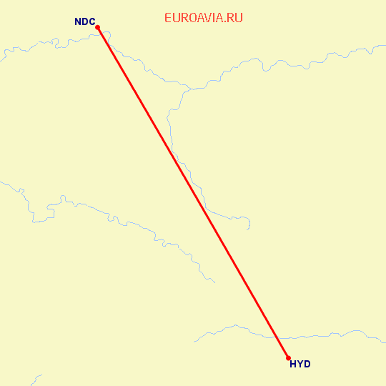 перелет Нандед — Хидерабад на карте