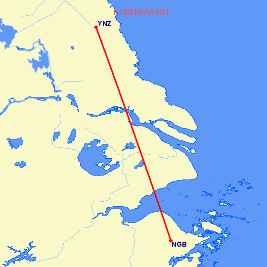 перелет Нинбо — Яньчэн на карте