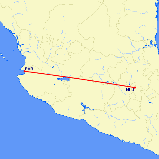 перелет Santa Lucia — Пуэрто Ваярта на карте