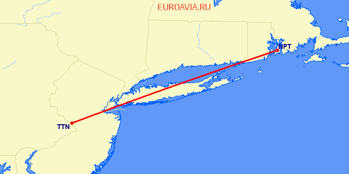 перелет Newport — Trenton на карте