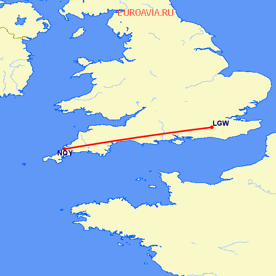 перелет Newquay — Лондон на карте