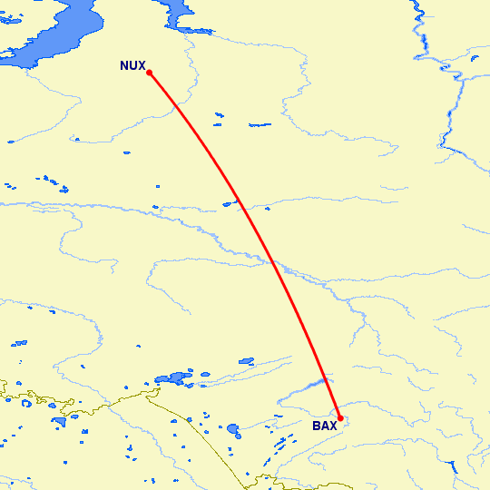 перелет Новый Уренгой — Барнаул на карте