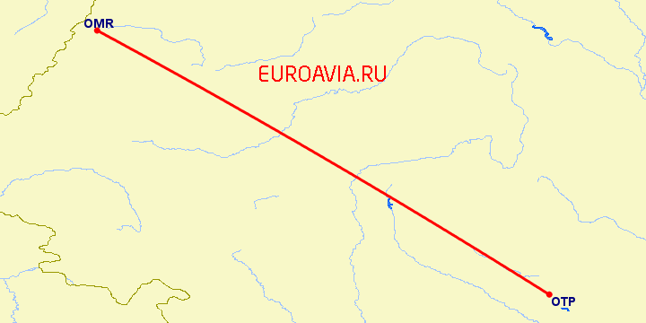 перелет Орадя — Бухарест на карте