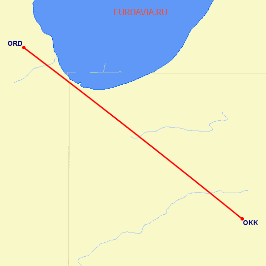 перелет Чикаго — Kokomo на карте