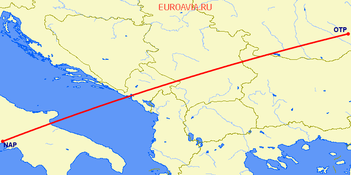 перелет Бухарест — Неаполь на карте