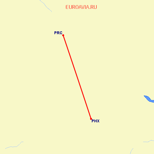 перелет Феникс — Prescott на карте
