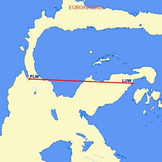 перелет Palu — Лувук на карте