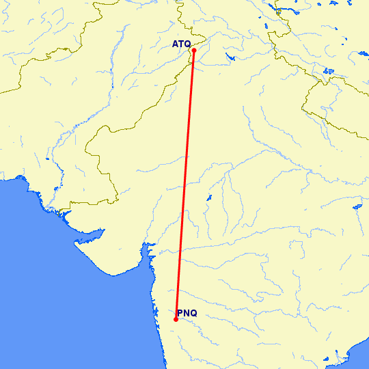 перелет Пуне — Амритсар на карте