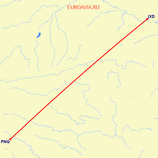 перелет Пуне — Аллахабад на карте