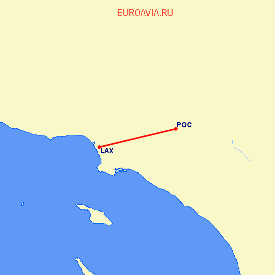 перелет La Verne — Лос Анджелес на карте