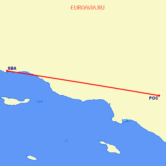 перелет La Verne — Санта Барбара на карте