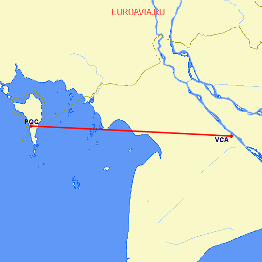 перелет Пху Квок — Кан-Тхо на карте