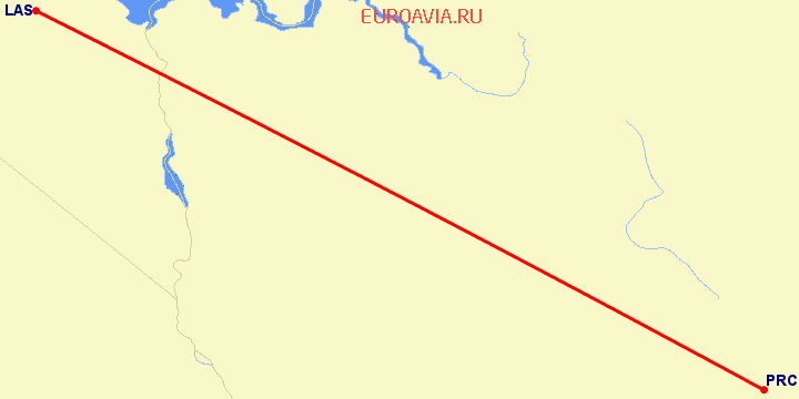 перелет Prescott — Лас Вегас на карте