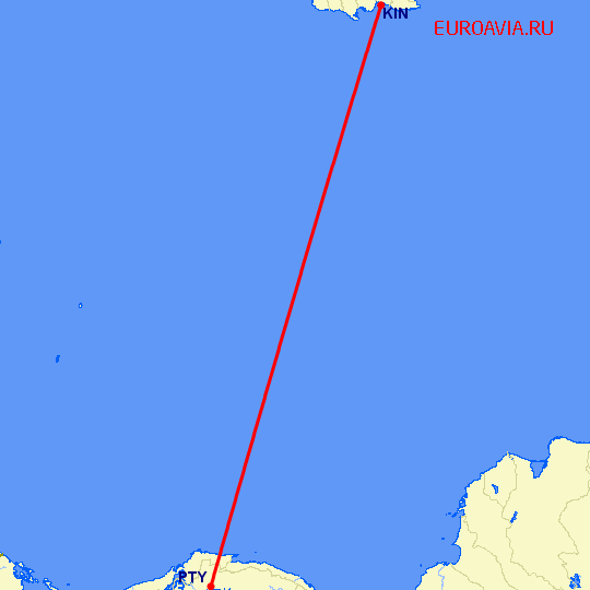 перелет Панама Сити — Кингстоун на карте