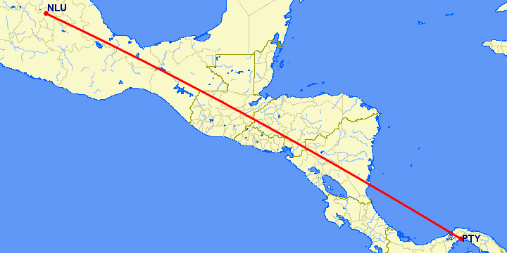 перелет Панама Сити — Santa Lucia на карте