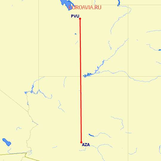 перелет Provo — Финикс на карте