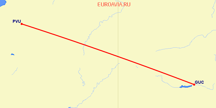 перелет Provo — Gunnison на карте