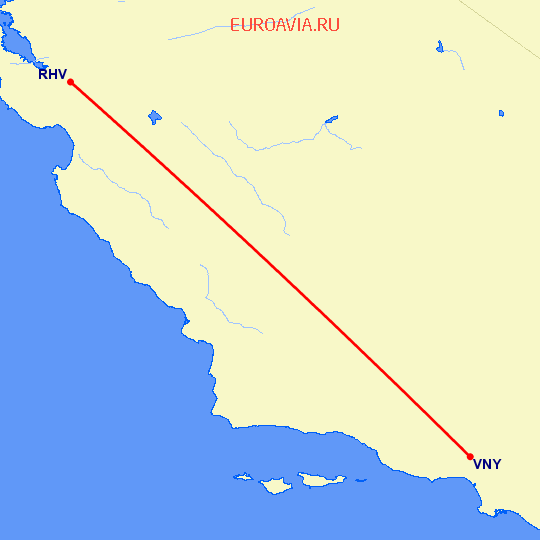 перелет Сан-Хосе — Лос Анджелес на карте