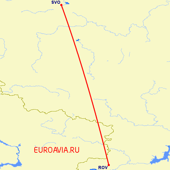 перелет Ростов — Москва на карте