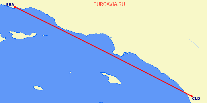 перелет Санта Барбара — Carlsbad на карте