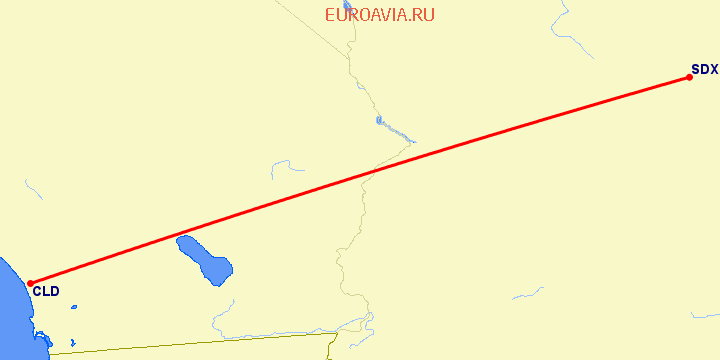 перелет Седона — Carlsbad на карте
