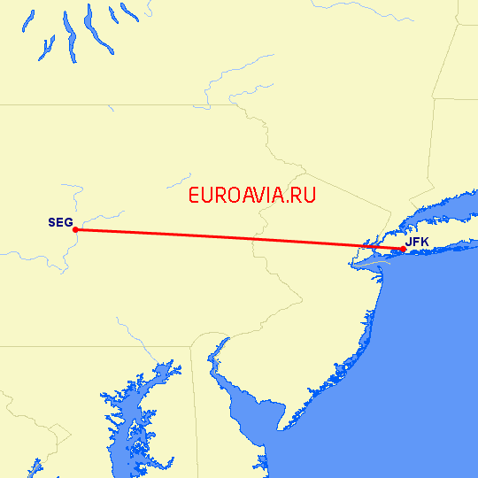 перелет Selinsgrove — Нью Йорк на карте